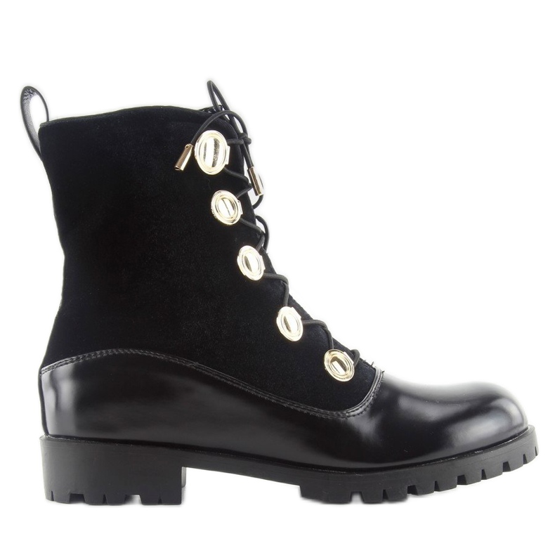 Trabajadores de terciopelo con botones negro R113p Negro