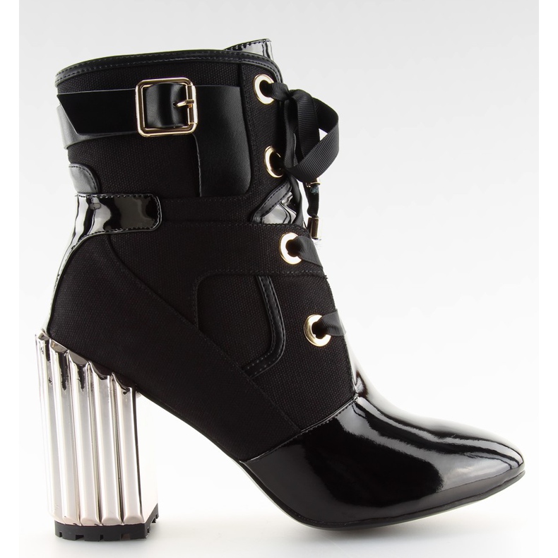 Botines negros de tacón metalizados AE69P