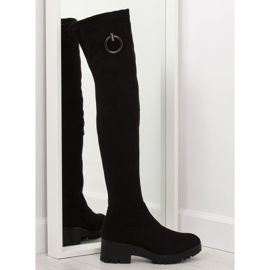 Negro Botas sobre la rodilla para mujer NC712 negro
