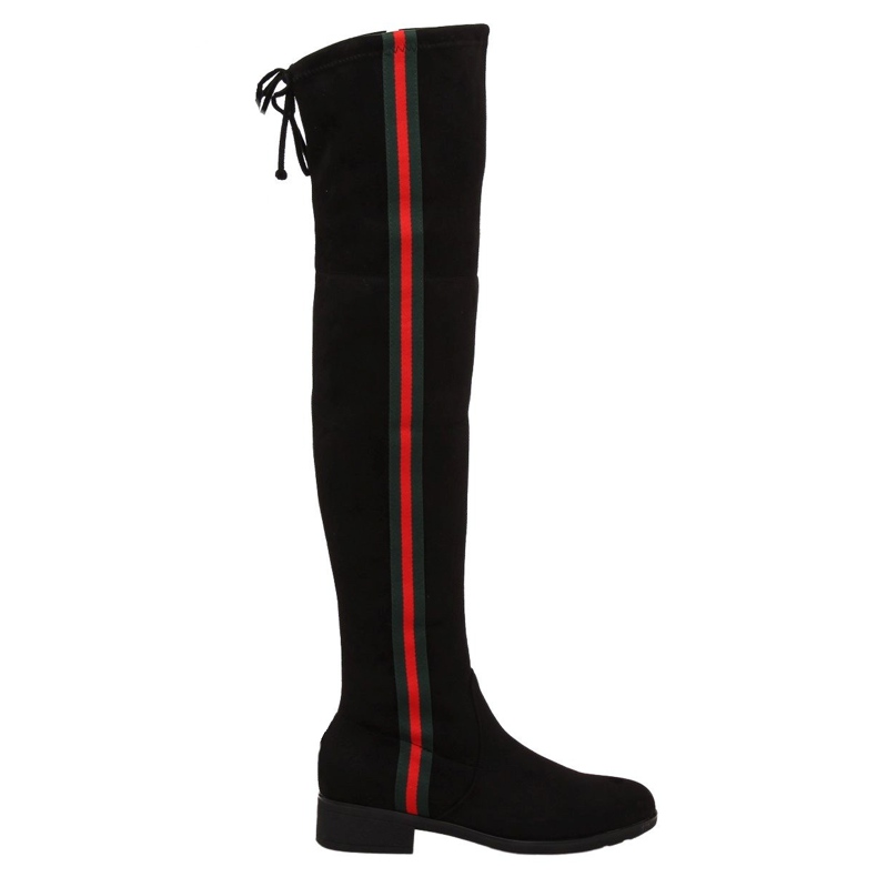 Botas mosqueteras con raya negra HFN-0296-2 Black negro