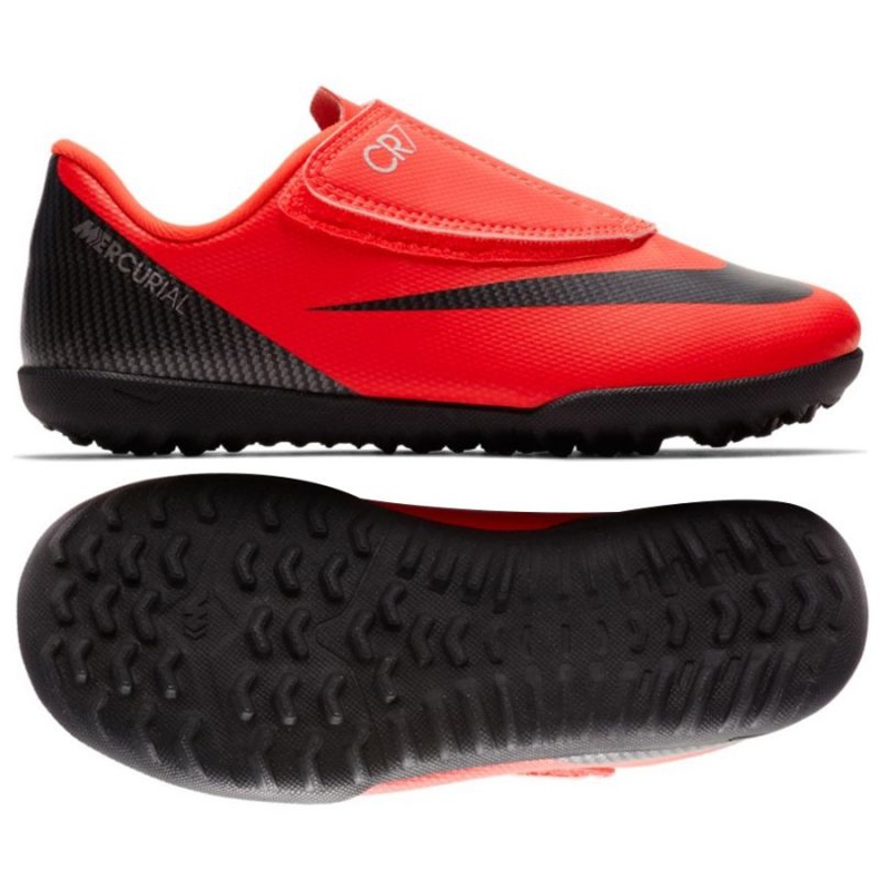 Zapatillas de fútbol Nike Vapor 12 PS CR7 TF JR AJ3108-600 naranja