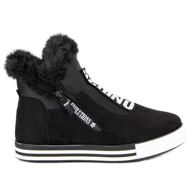 Tacones de cuña deportivos negro