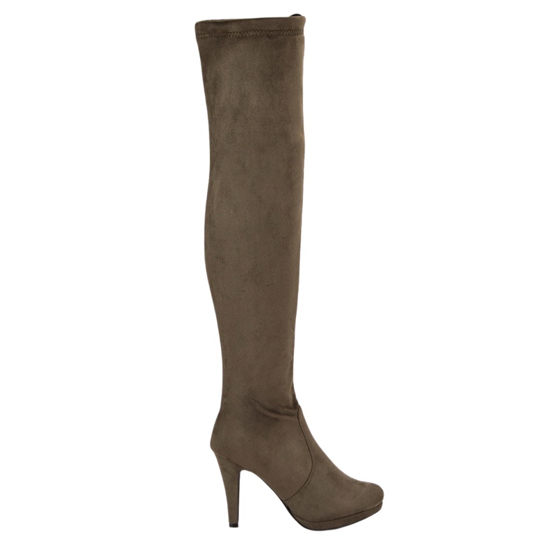 Super Me Botas de ante con tacón alto multicolor verde