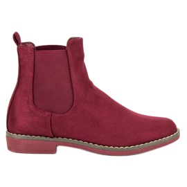 Super Mode Botines Chelsea de ante Claret rojo Super Mode Botines Chelsea de ante Claret rojo