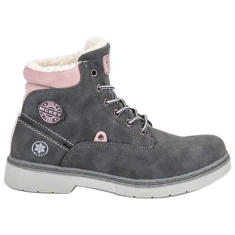 McKey Tramperos con abrigo de piel de oveja gris
