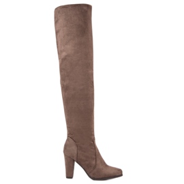 Super Me Botas altas hasta el muslo beige