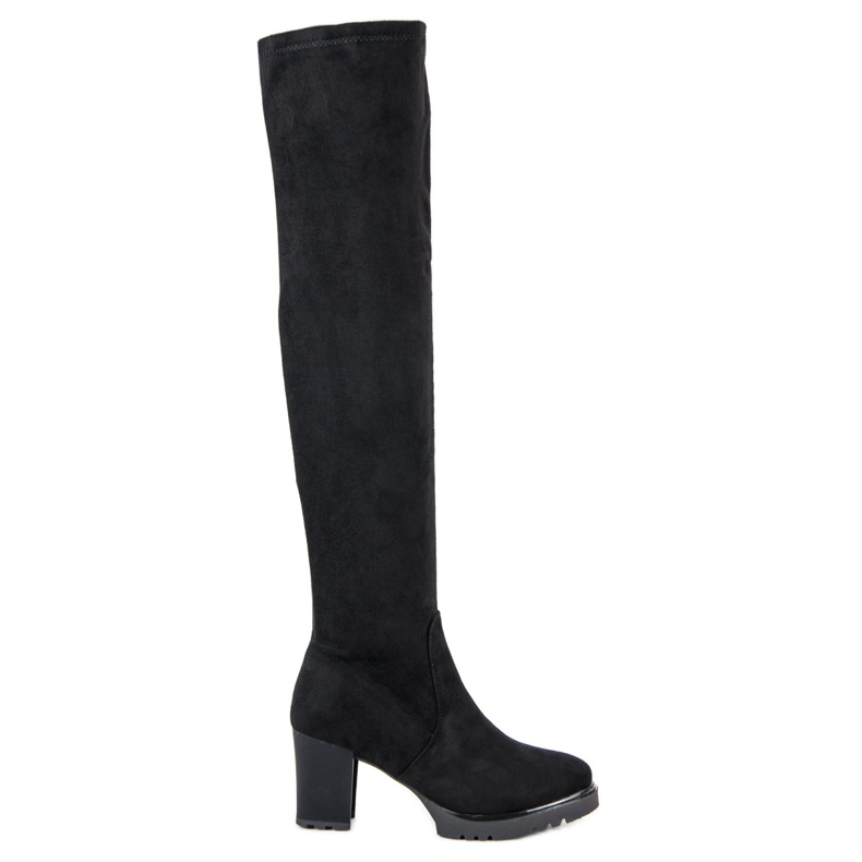 Botas de ante con plataforma negro Botas de ante con plataforma negro