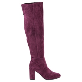 Filippo Botas de tacón burdeos rojo