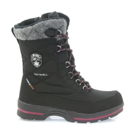 American Club Botas de nieve softshell negras con membrana American SN19 / 20 negro rosado gris