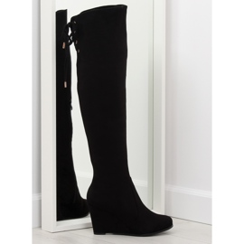 Bota de cuña negra LB-263 negro