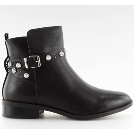 Botines Chelsea negros con perlas 8996 Negro