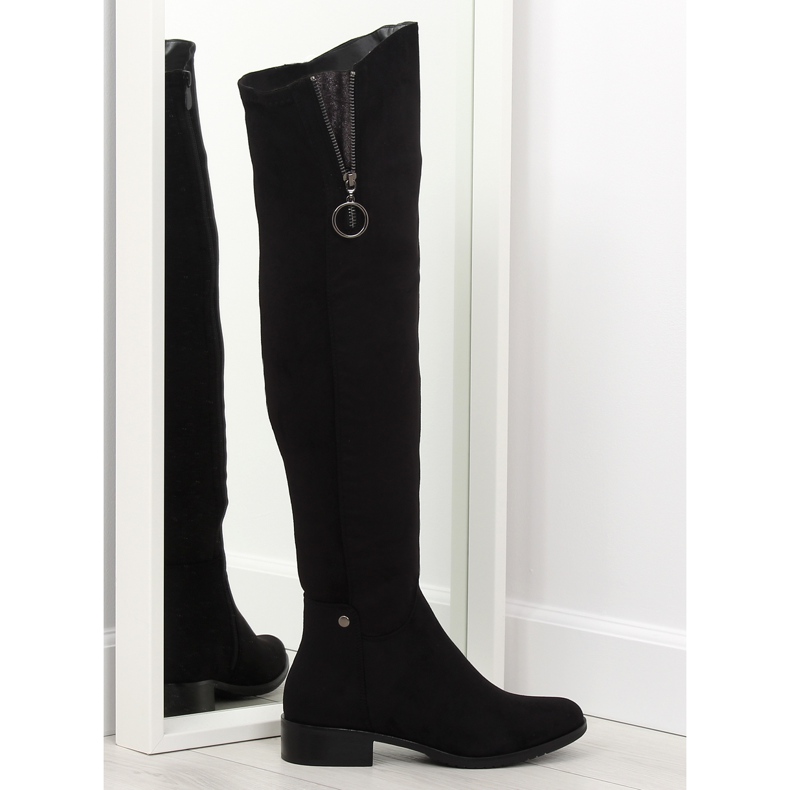 Botas sobre la rodilla negro 7552-PG negro