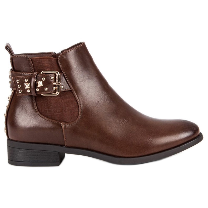 Queen Vivi Botines chelsea marrones con pedrería marrón
