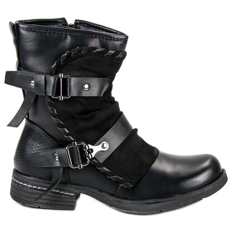 Queentina Botas planas Rock negro Queentina Botas planas Rock negro