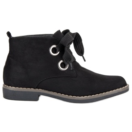 Super Mode Botas de ante con nudo negro