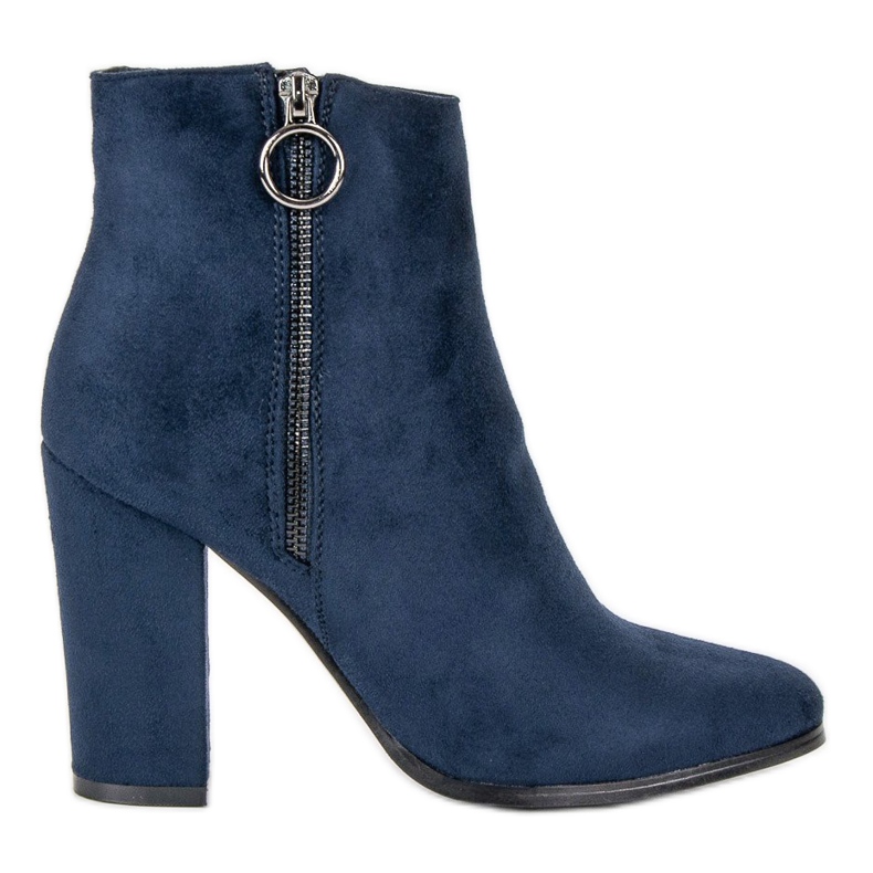 Super Mode Botas de ante de tacón alto azul