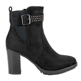 Super Me Botines de gamuza en una barra negro