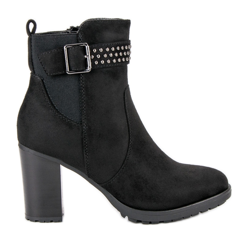 Super Me Botines de gamuza en una barra negro