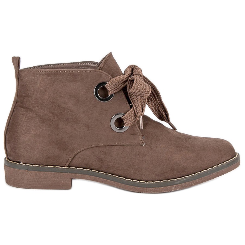 Super Mode Botas de ante con nudo marrón