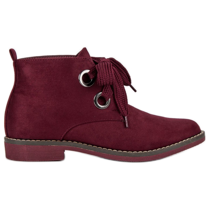 Super Mode Botas de ante con cordones rojo Super Mode Botas de ante con cordones rojo