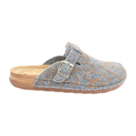 Zapatillas de fieltro Inblu UA033 corazones dorados gris amarillo
