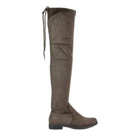 Kayla Botas por encima de la rodilla con tacón plano verde Kayla Botas por encima de la rodilla con tacón plano verde