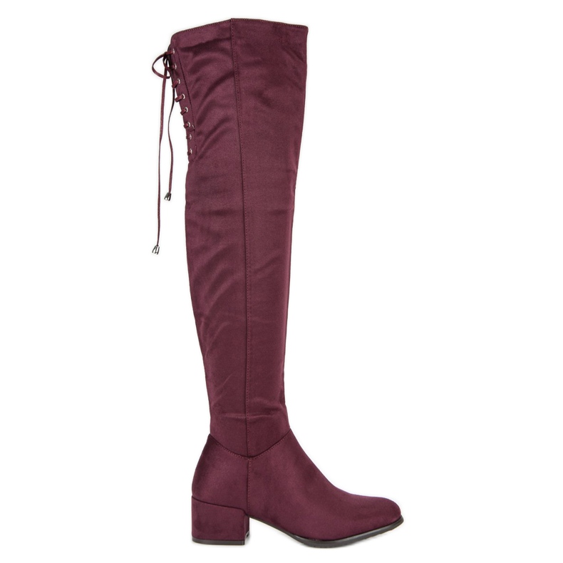 Queentina Botas de ante burdeos multicolor rojo