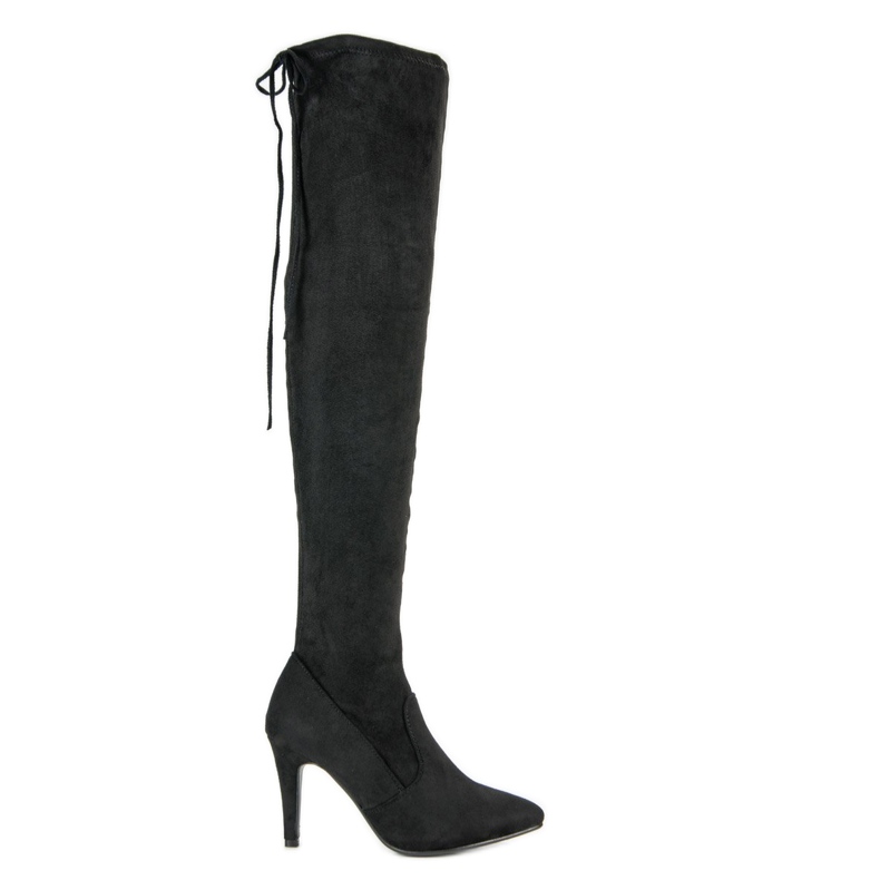 Cm Paris Botas hasta el muslo de ante en el talón negro