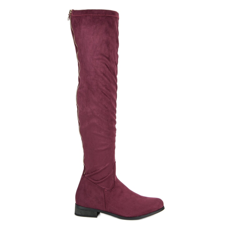 Cm Paris Botas de muslo de ante clásico multicolor rojo