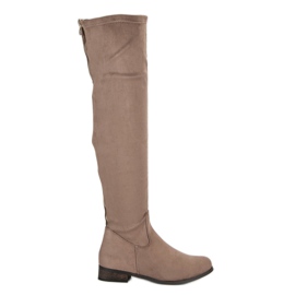 Cm Paris Botas de muslo de ante clásico marrón
