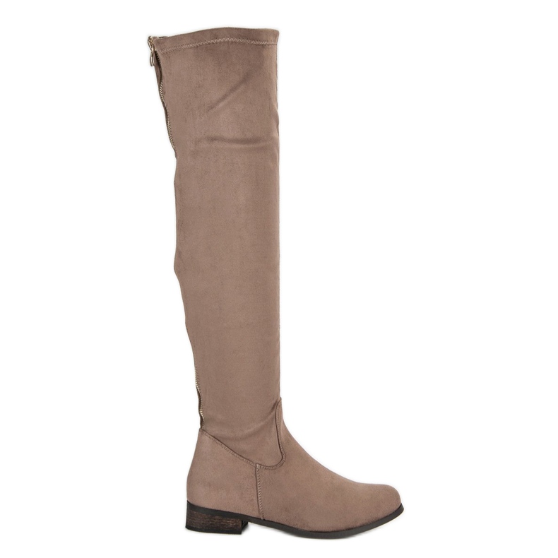 Cm Paris Botas de muslo de ante clásico marrón