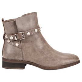 Super Mode Botas con perlas marrón