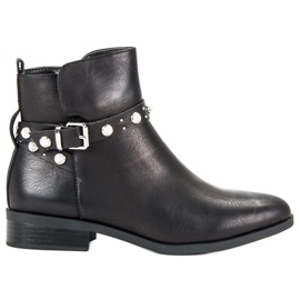 Super Mode Botas con perlas negro