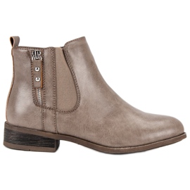 Kayla Botas beige de tacón plano Kayla Botas beige de tacón plano