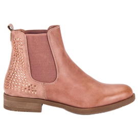 Super Me Botines chelsea con cristales rosado
