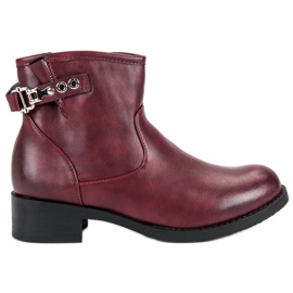 Super Me Botas burdeos casuales rojo
