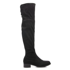 Queen Vivi Botas por encima de la rodilla de ante negro