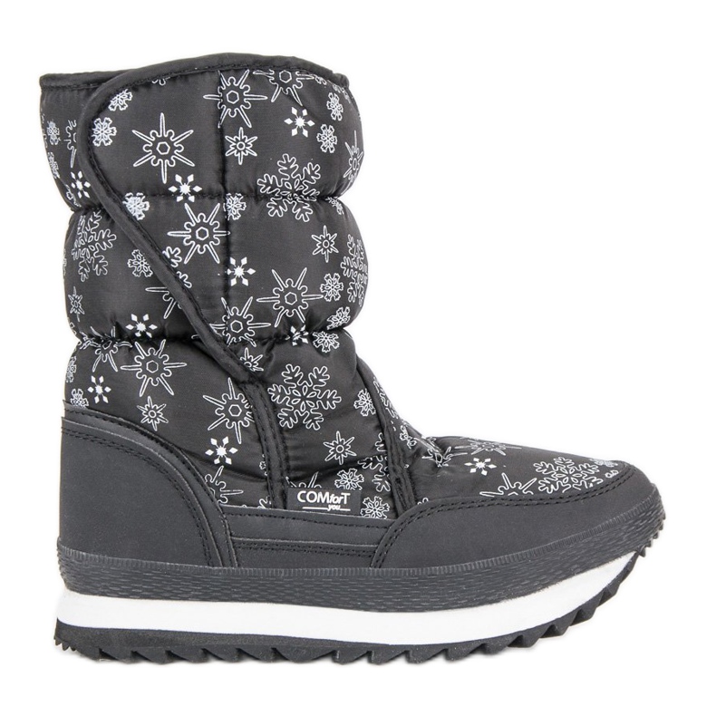 Botas de nieve de invierno cálido negro