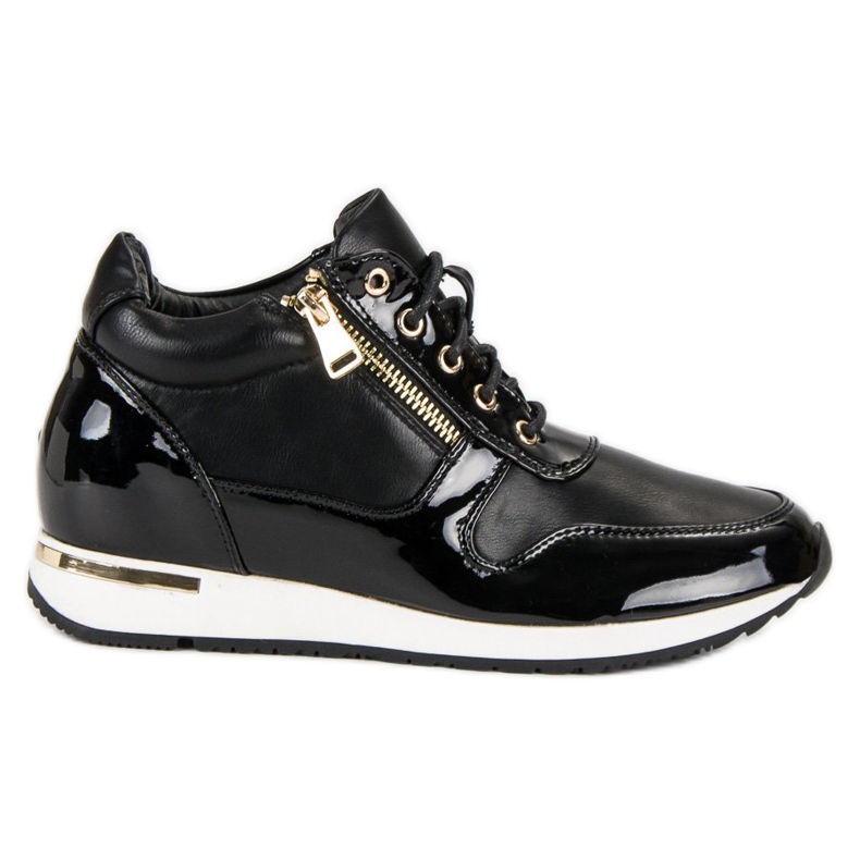 J. Star Zapatillas con cordones y cremallera negro