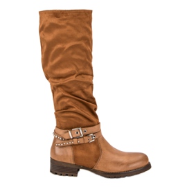 Super Me Botas de montar camel marrón