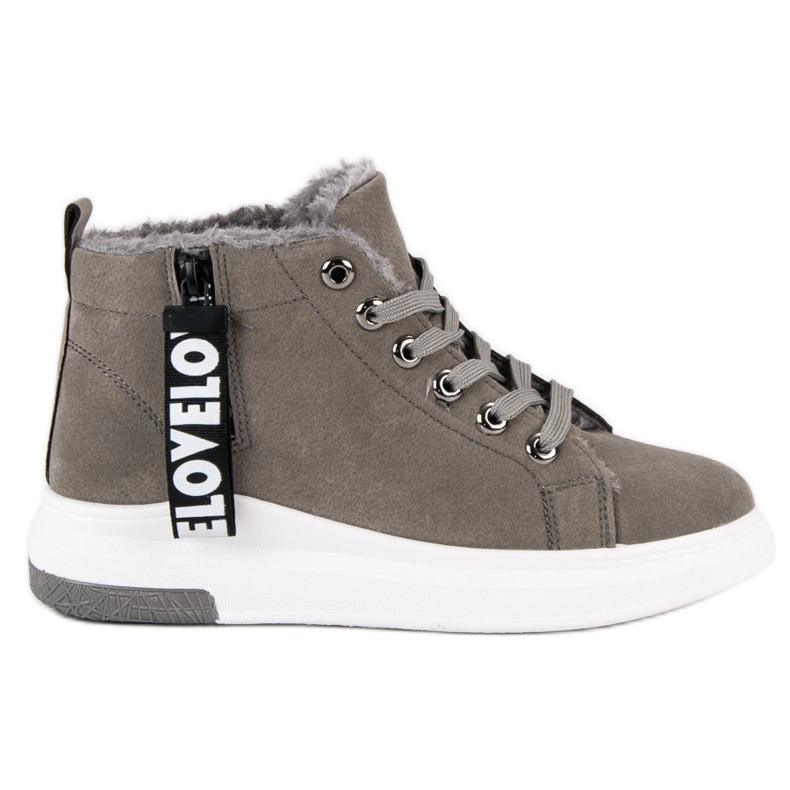 Zapatillas gris cálido