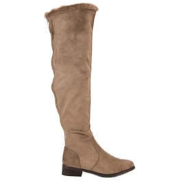 Cm Paris Botas mosqueteras con pelo marrón