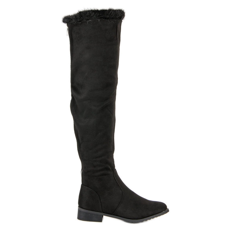 Cm Paris Botas mosqueteras con pelo negro Cm Paris Botas mosqueteras con pelo negro