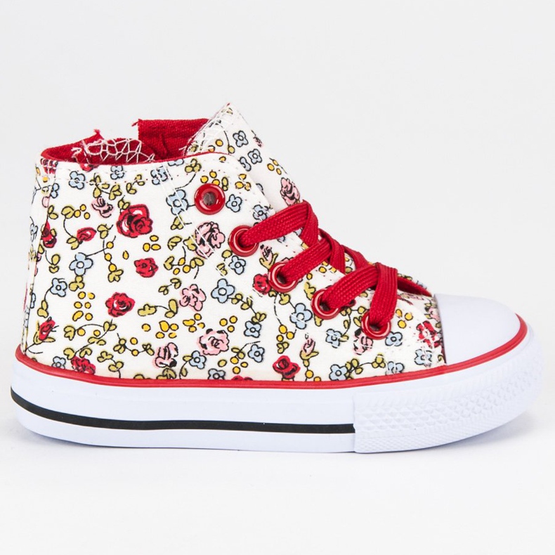 Zapatillas altas con flores. multicolor