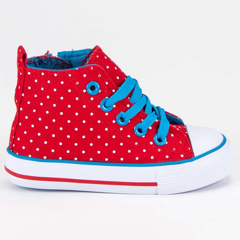 Zapatillas altas de lunares rojo