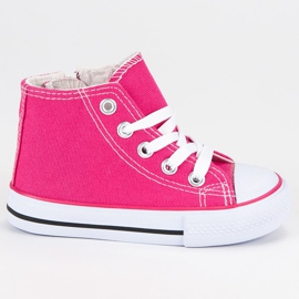 Zapatillas altas de color rosa rosado