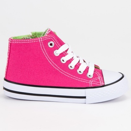 Zapatillas altas de color rosa rosado