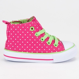 Zapatillas altas en guisantes rosado