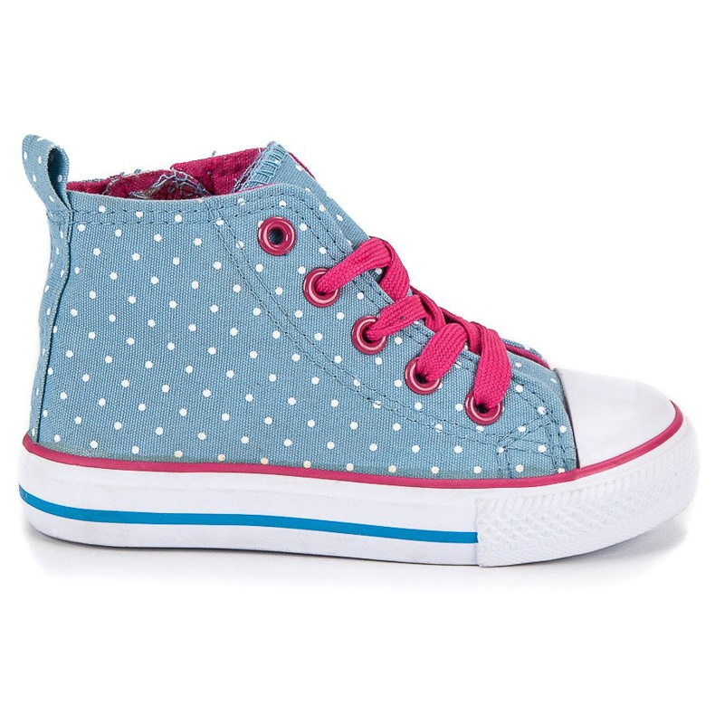 Zapatillas altas en lunares. azul