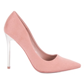 Seastar Tacones de ante en polvo rosa